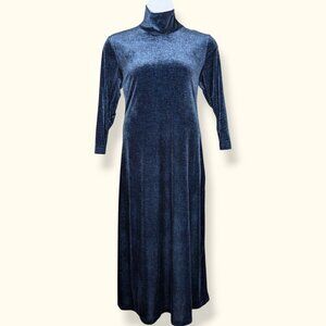 🍁V. AC+CO Midnight Blue Velour Evening Dress